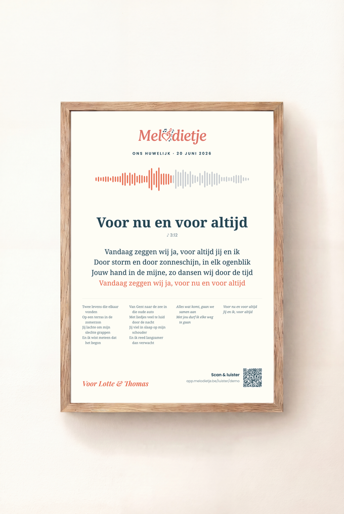 Ingekaderd lied — eiken kader, Het refrein